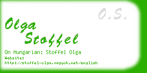 olga stoffel business card